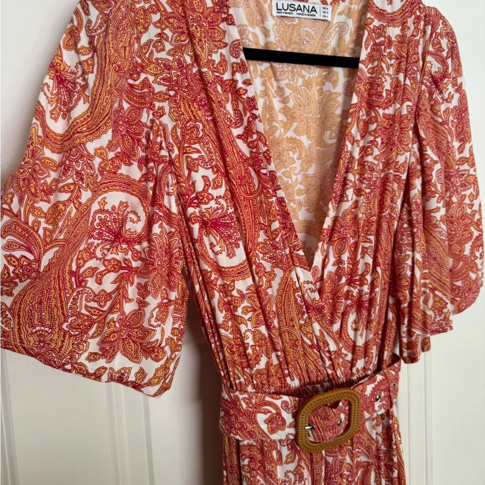 Lusana maxi dress with belt Medium - Picture 9 of 9